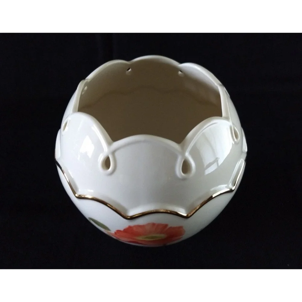 Lenox Poppies on Pink Vase Collection Hand Painted‎ 24K Gold Trim BRAND NEW